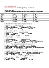 Đề kiểm tra môn Tiếng Anh Lớp 7+8